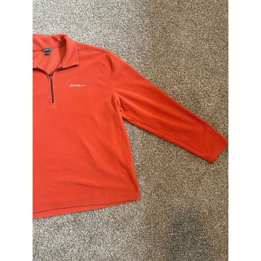 Eddie Bauer Mens Xl Orange 1/4 Zip Sweater - Picture 5 of 7